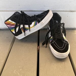 Vans Sk8 Hi Sneaker Reissue High Top Rainbow Women's Sz 6.5 Suede Streetwear